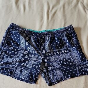 Navy Paisley Bathing Suit